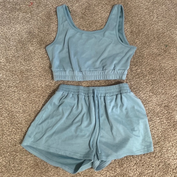Lounge Crop Tank & Drawstring Shorts Set